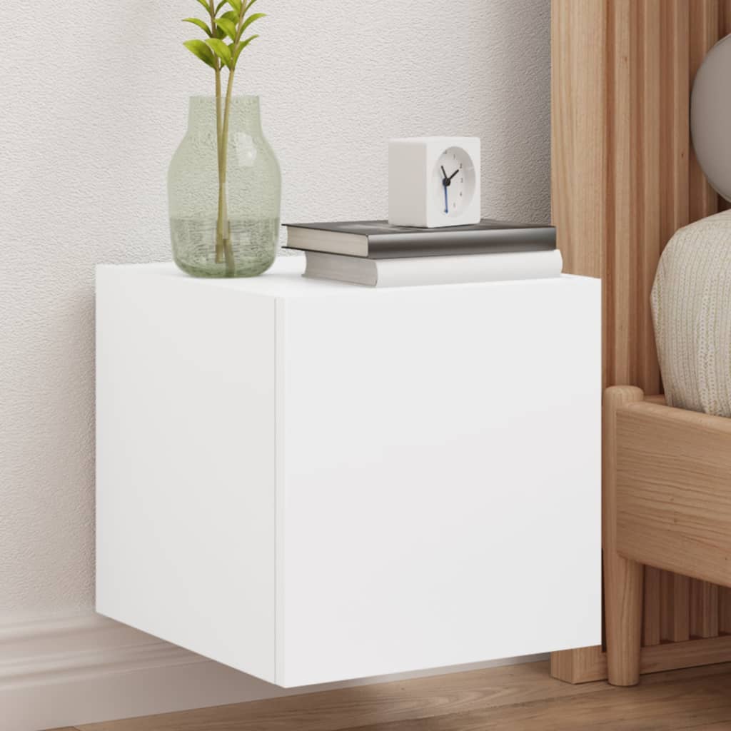 Έπιπλο Τοίχου Τηλεόρασης με LED Λευκό 30,5x35x30 εκ. - Pakobazaar