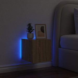 Έπιπλο Τοίχου Τηλεόρασης με LED Sonoma Δρυς 30,5x35x30 εκ. - Pakobazaar