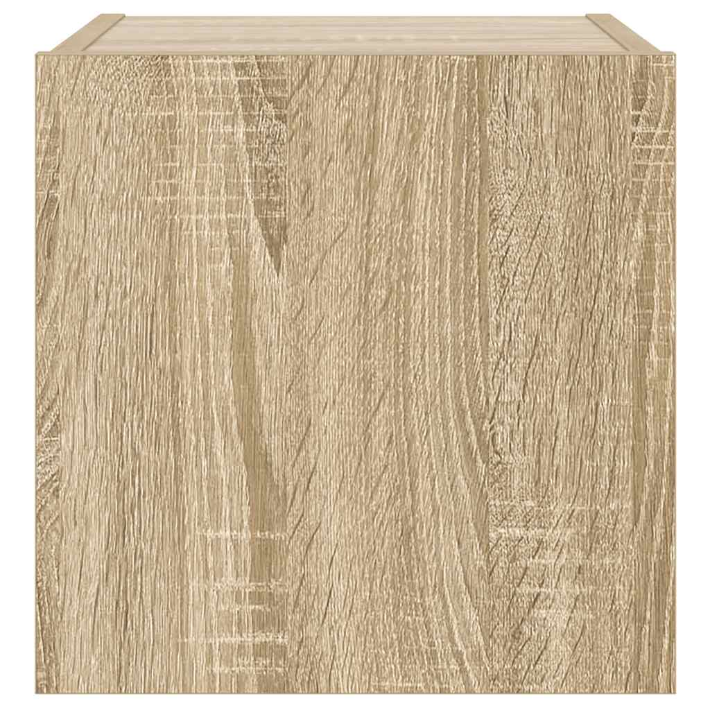 Έπιπλο Τοίχου Τηλεόρασης με LED Sonoma Δρυς 30,5x35x30 εκ. - Pakobazaar