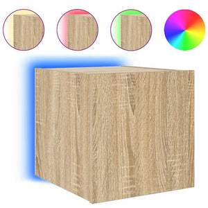 Έπιπλα Τοίχου Τηλ. με LED 2 Τεμ. Sonoma Δρυς 30,5x35x30 εκ. - Pakobazaar