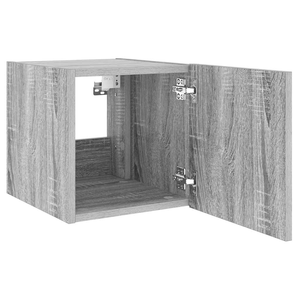 Έπιπλο Τοίχου Τηλεόρασης με LED Γκρι Sonoma 30,5x35x30 εκ. - Pakobazaar