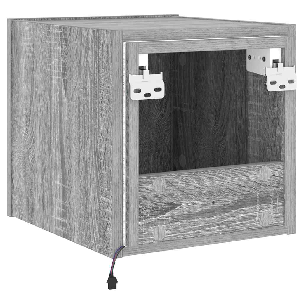 Έπιπλο Τοίχου Τηλεόρασης με LED Γκρι Sonoma 30,5x35x30 εκ. - Pakobazaar