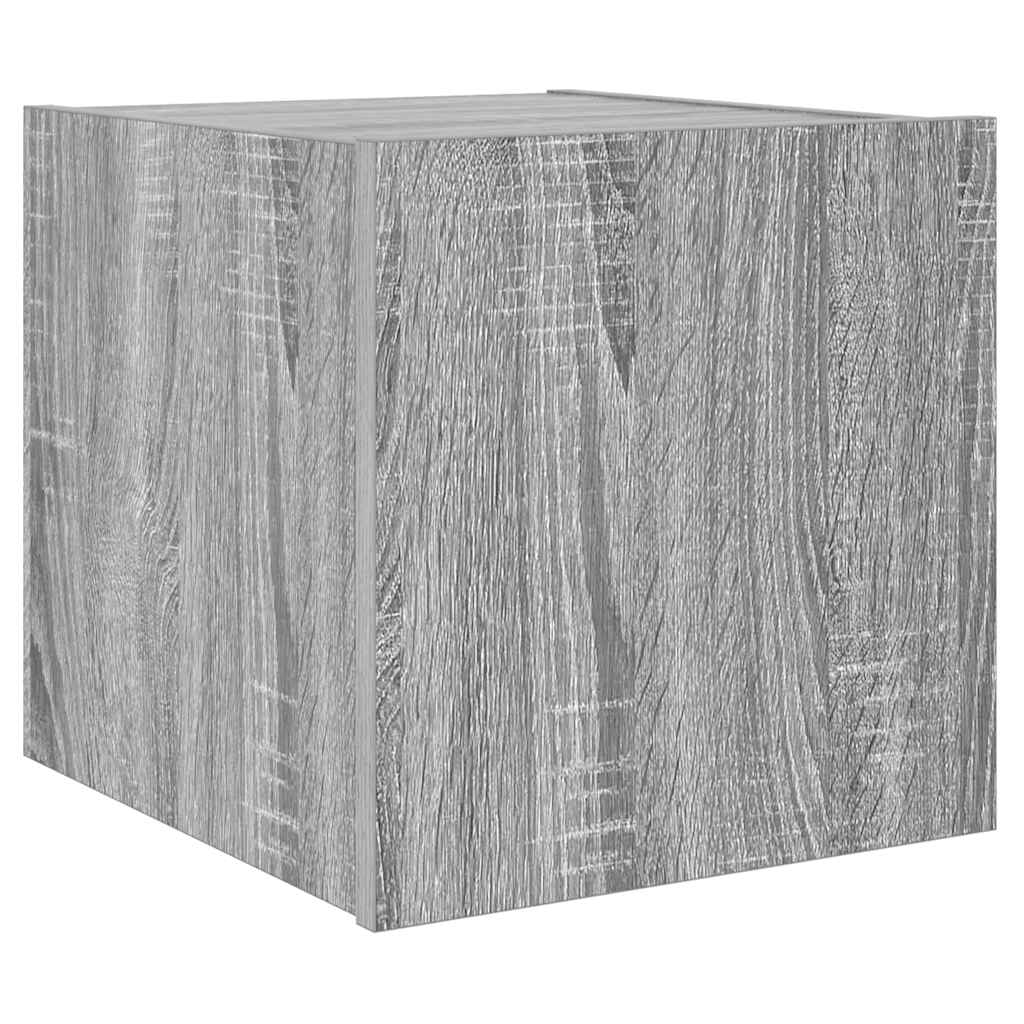 Έπιπλα Τοίχου Τηλ. με LED 2 Τεμ. Γκρι Sonoma 30,5x35x30 εκ. - Pakobazaar