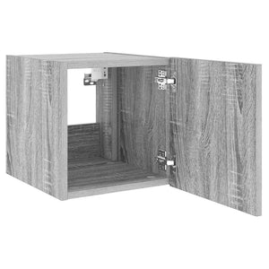 Έπιπλα Τοίχου Τηλ. με LED 2 Τεμ. Γκρι Sonoma 30,5x35x30 εκ. - Pakobazaar
