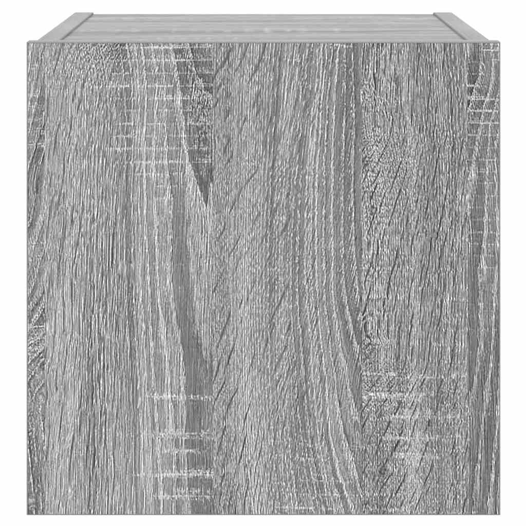 Έπιπλα Τοίχου Τηλ. με LED 2 Τεμ. Γκρι Sonoma 30,5x35x30 εκ. - Pakobazaar