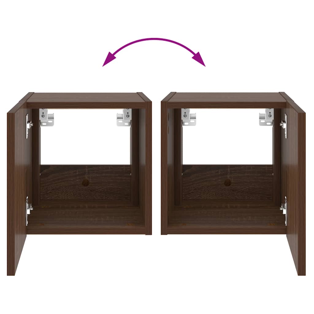 Έπιπλο Τοίχου Τηλεόρασης με LED Καφέ Δρυς 30,5x35x30 εκ. - Pakobazaar