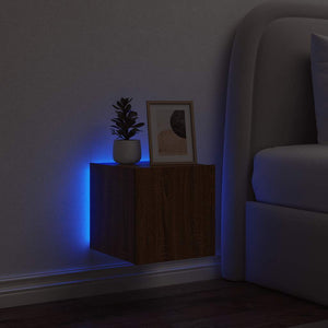Έπιπλο Τοίχου Τηλεόρασης με LED Καφέ Δρυς 30,5x35x30 εκ. - Pakobazaar