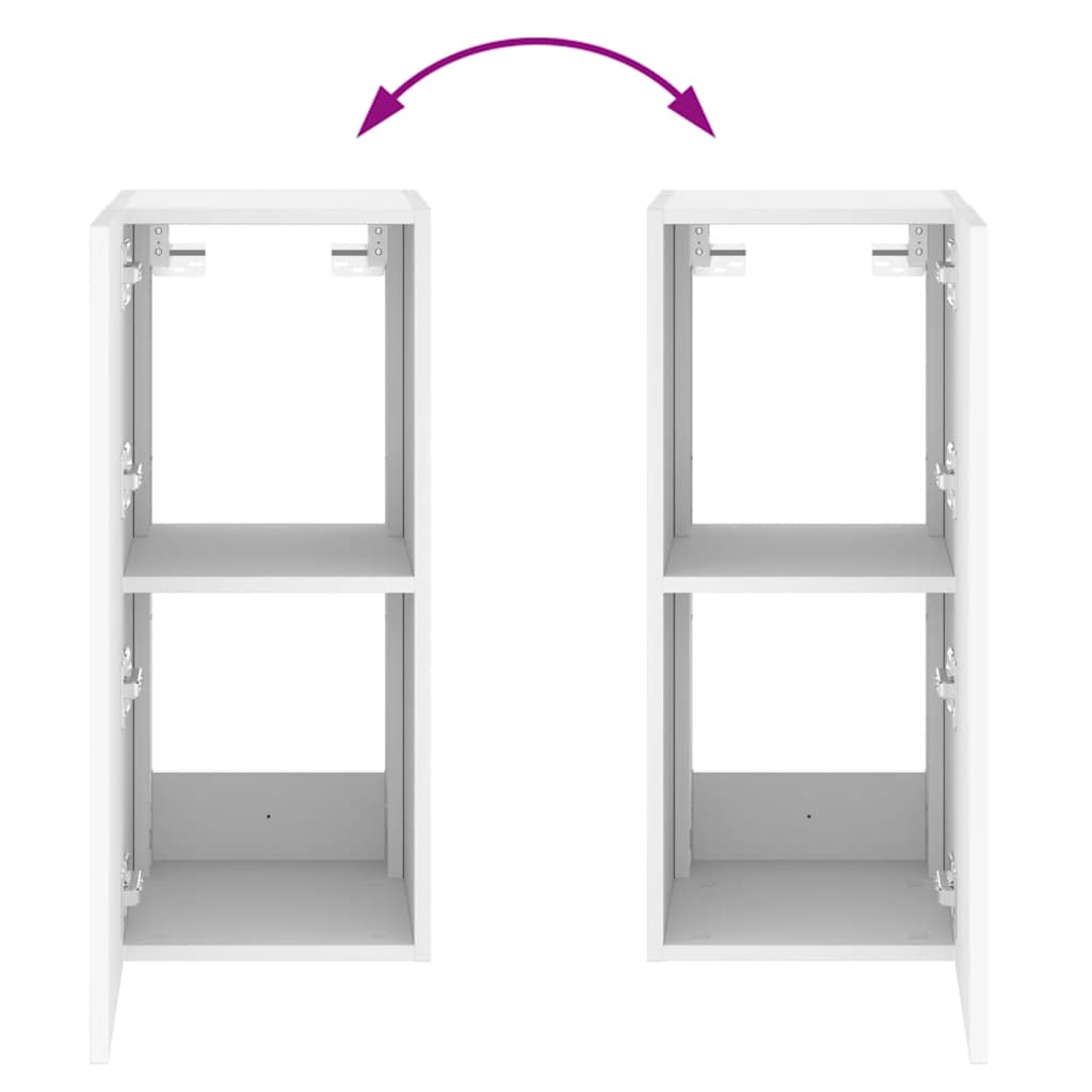 Έπιπλο Τοίχου Τηλεόρασης με LED Λευκό 30,5x35x70 εκ. - Pakobazaar