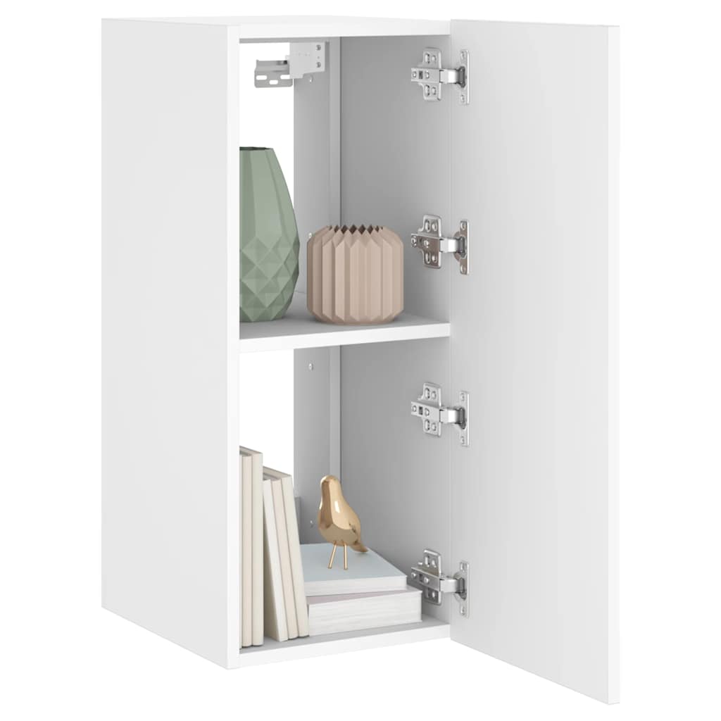 Έπιπλο Τοίχου Τηλεόρασης με LED Λευκό 30,5x35x70 εκ. - Pakobazaar