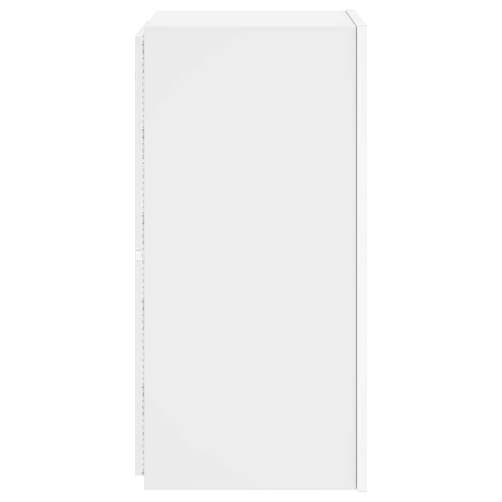 Έπιπλο Τοίχου Τηλεόρασης με LED Λευκό 30,5x35x70 εκ. - Pakobazaar