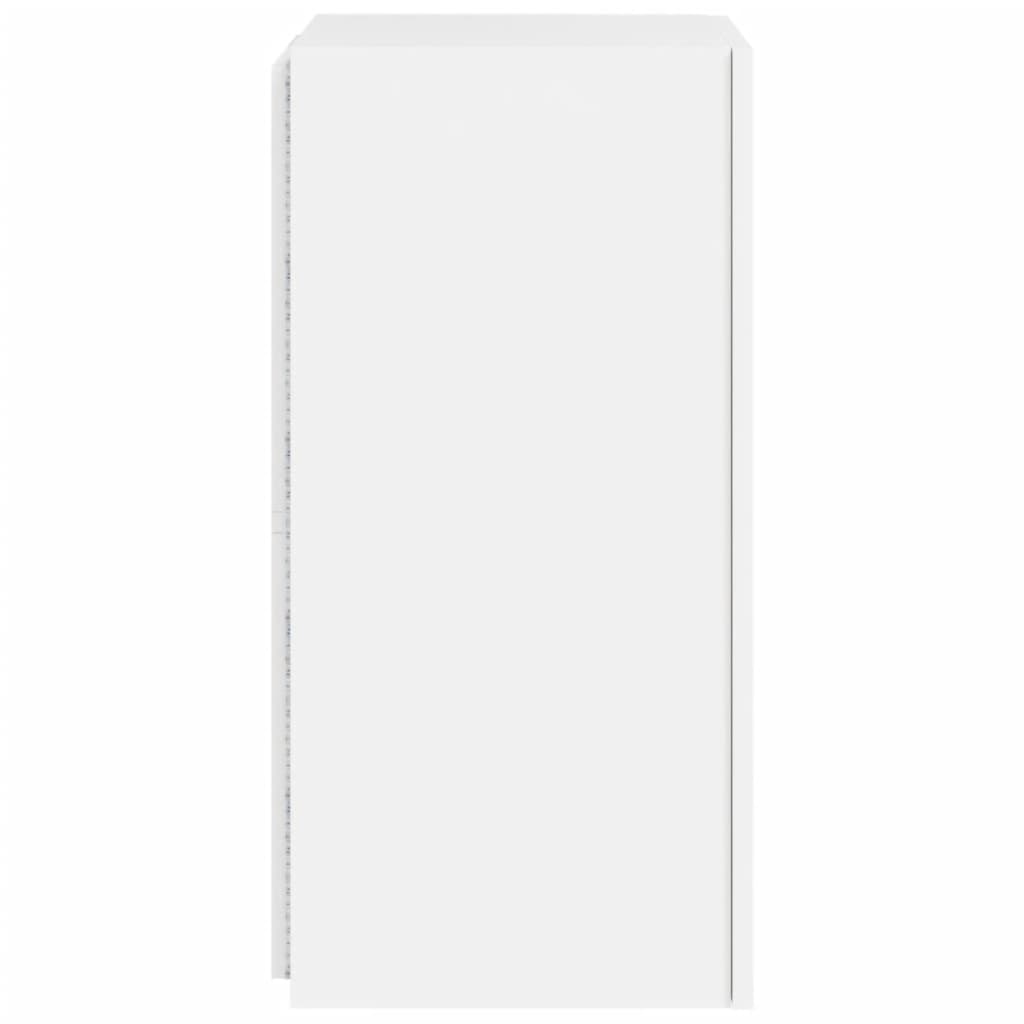 Έπιπλα Τοίχου Τηλεόρασης με LED 2 Τεμ. Λευκά 30,5x35x70 εκ. - Pakobazaar