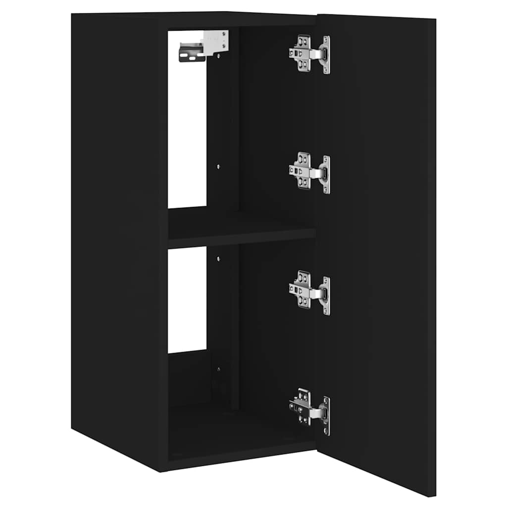 Έπιπλο Τοίχου Τηλεόρασης με LED Μαύρο 30,5x35x70 εκ. - Pakobazaar