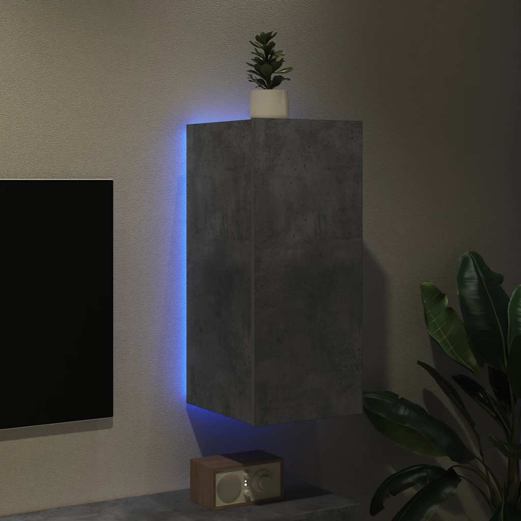 Έπιπλο Τηλεόρασης με LED Γκρι Σκυροδέματος 30,5x35x70 εκ. - Pakobazaar