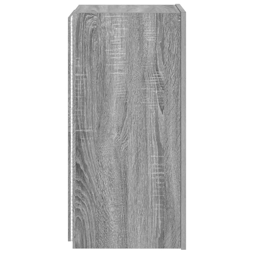 Έπιπλο Τοίχου Τηλεόρασης με LED Γκρι Sonoma 30,5x35x70 εκ. - Pakobazaar