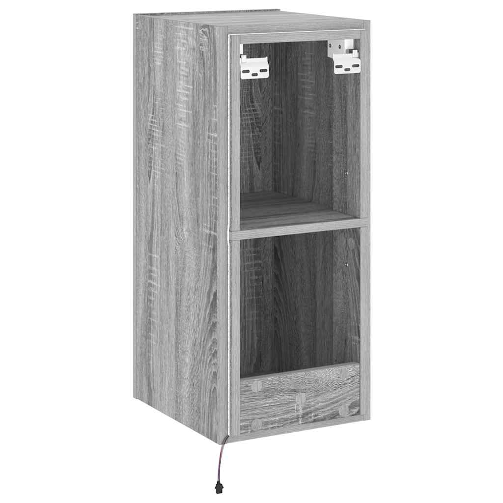 Έπιπλο Τοίχου Τηλεόρασης με LED Γκρι Sonoma 30,5x35x70 εκ. - Pakobazaar