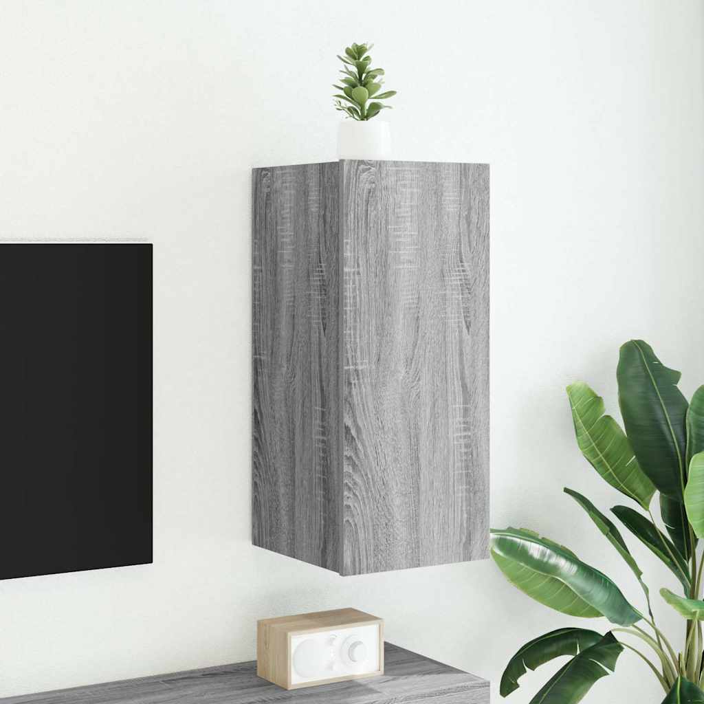 Έπιπλο Τοίχου Τηλεόρασης με LED Γκρι Sonoma 30,5x35x70 εκ. - Pakobazaar