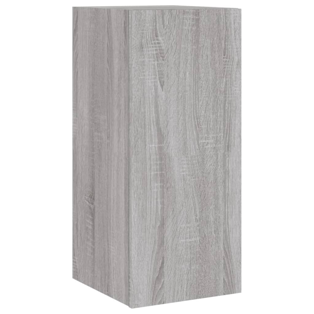 Έπιπλα Τοίχου Τηλ. με LED 2 Τεμ. Γκρι Sonoma 30,5x35x70 εκ.