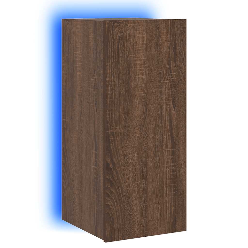 Έπιπλο Τοίχου Τηλεόρασης με LED Καφέ Δρυς 30,5x35x70 εκ. - Pakobazaar