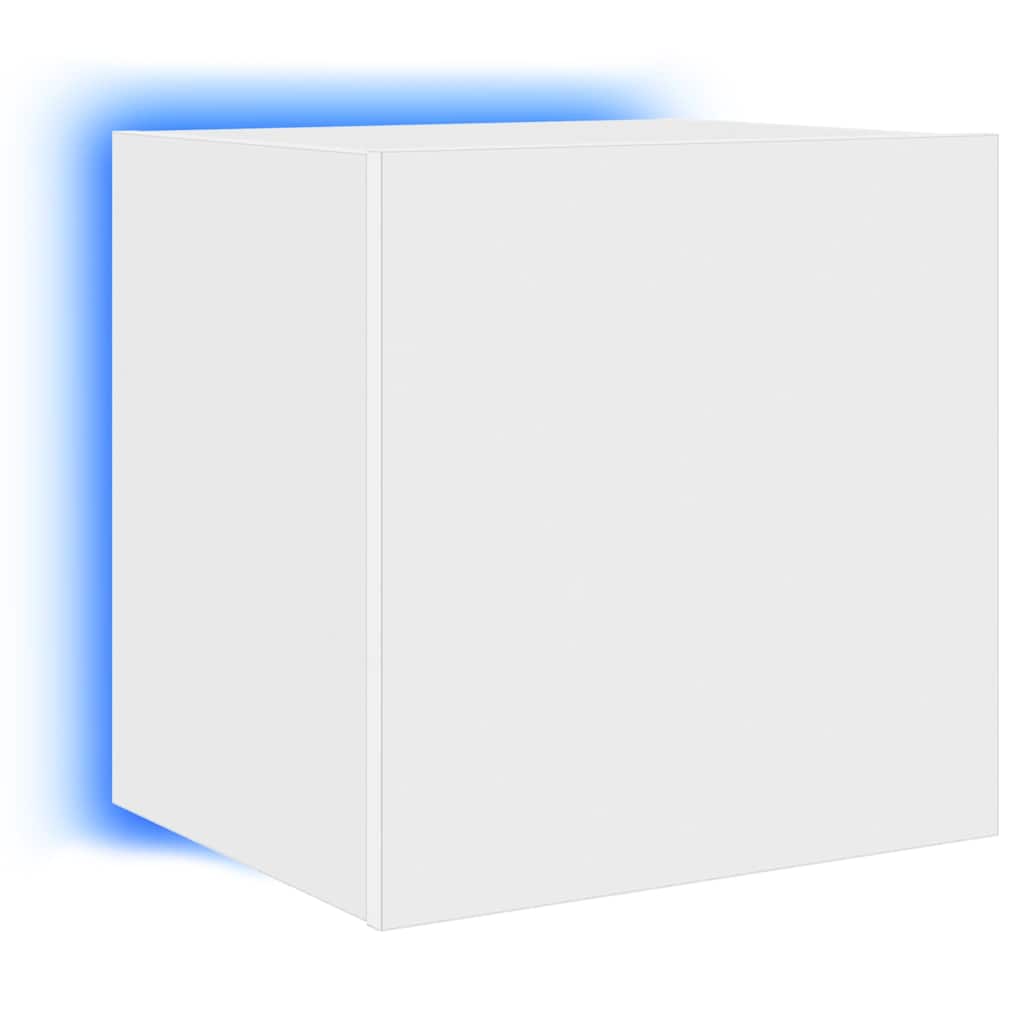 Έπιπλο Τοίχου Τηλεόρασης με LED Λευκό 40,5x35x40 εκ. - Pakobazaar