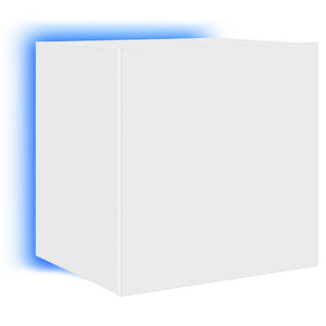 Έπιπλο Τοίχου Τηλεόρασης με LED Λευκό 40,5x35x40 εκ. - Pakobazaar