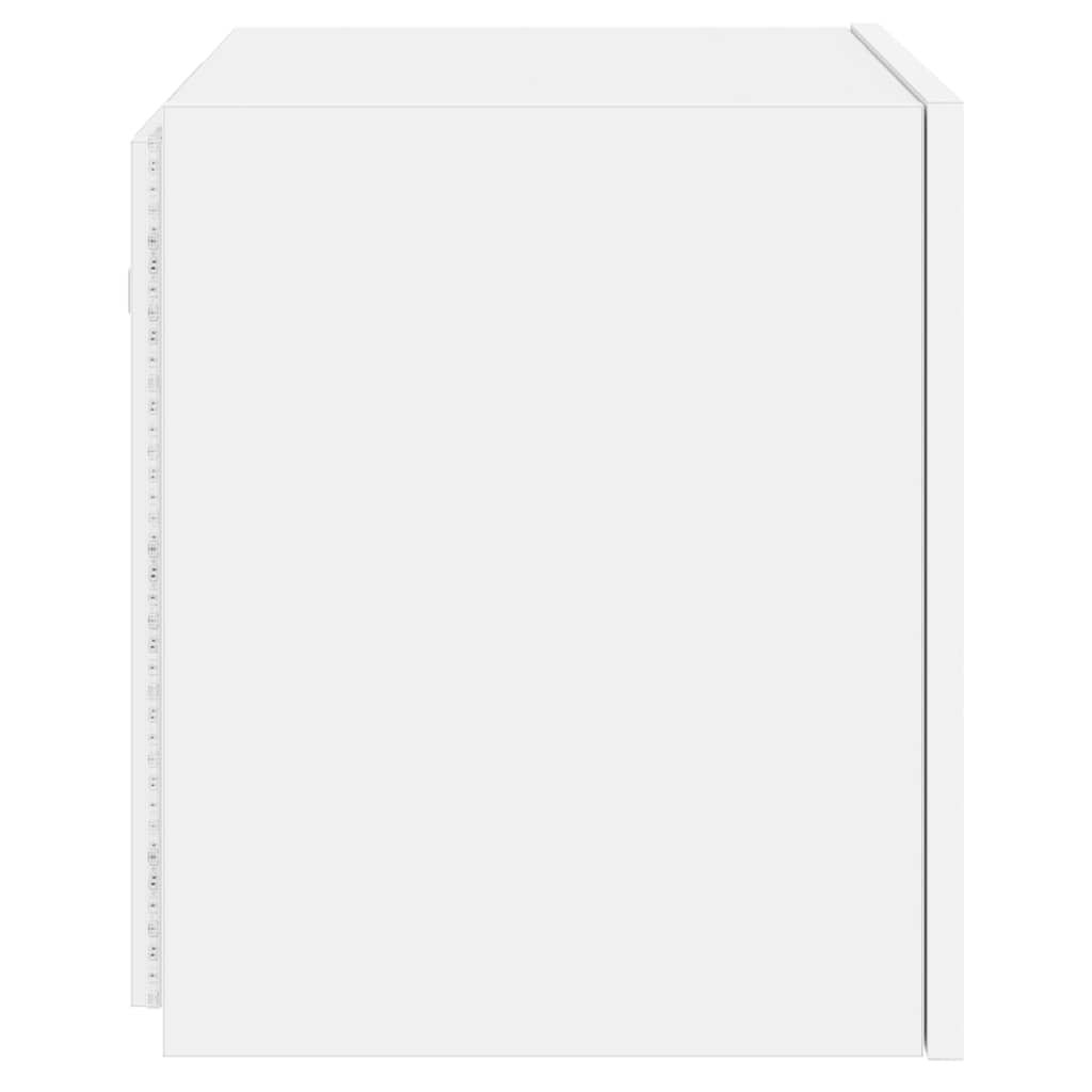 Έπιπλα Τοίχου Τηλεόρασης με LED 2 Τεμ. Λευκά 40,5x35x40 εκ. - Pakobazaar