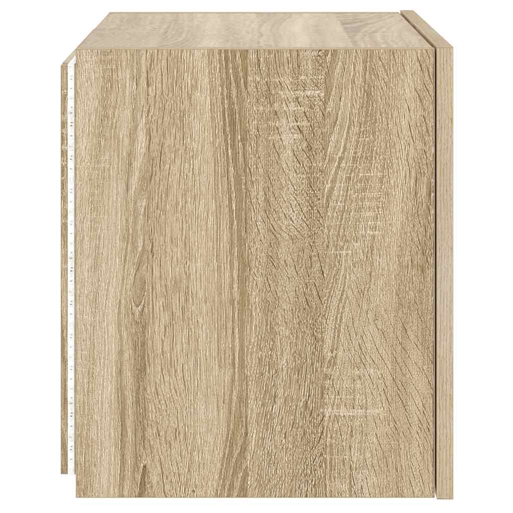 Έπιπλο Τοίχου Τηλεόρασης με LED Sonoma Δρυς 40,5x35x40 εκ. - Pakobazaar