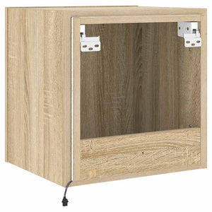 Έπιπλα Τοίχου Τηλ. με LED 2 Τεμ. Sonoma Δρυς 40,5x35x40 εκ. - Pakobazaar