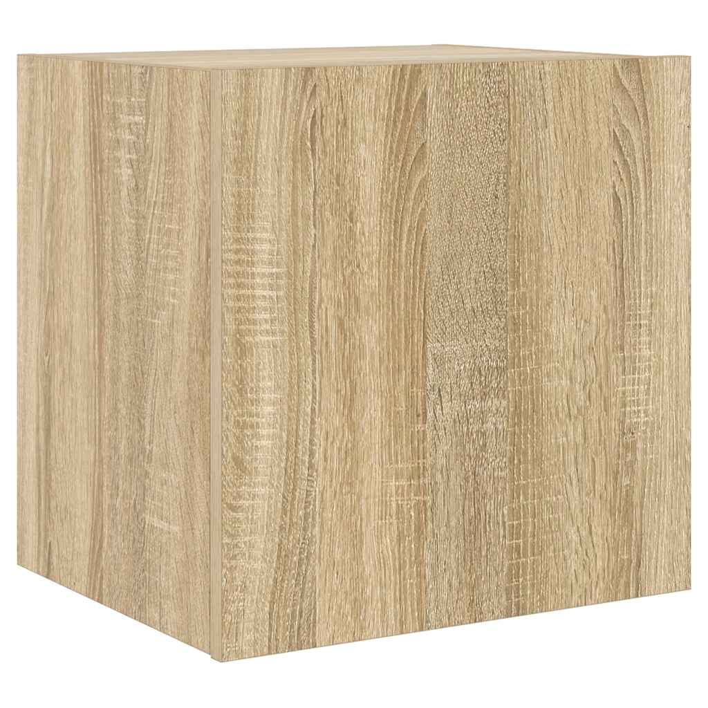 Έπιπλα Τοίχου Τηλ. με LED 2 Τεμ. Sonoma Δρυς 40,5x35x40 εκ. - Pakobazaar