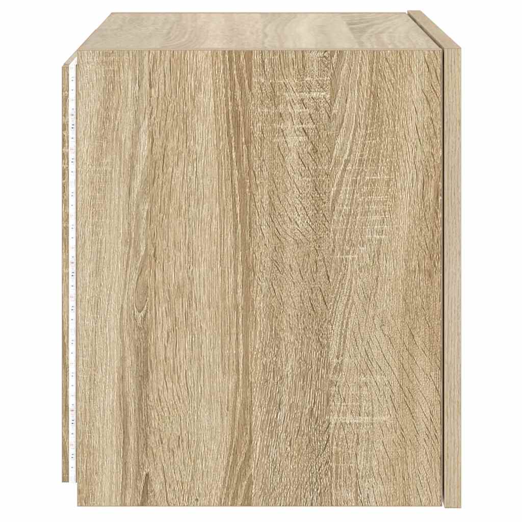 Έπιπλα Τοίχου Τηλ. με LED 2 Τεμ. Sonoma Δρυς 40,5x35x40 εκ. - Pakobazaar
