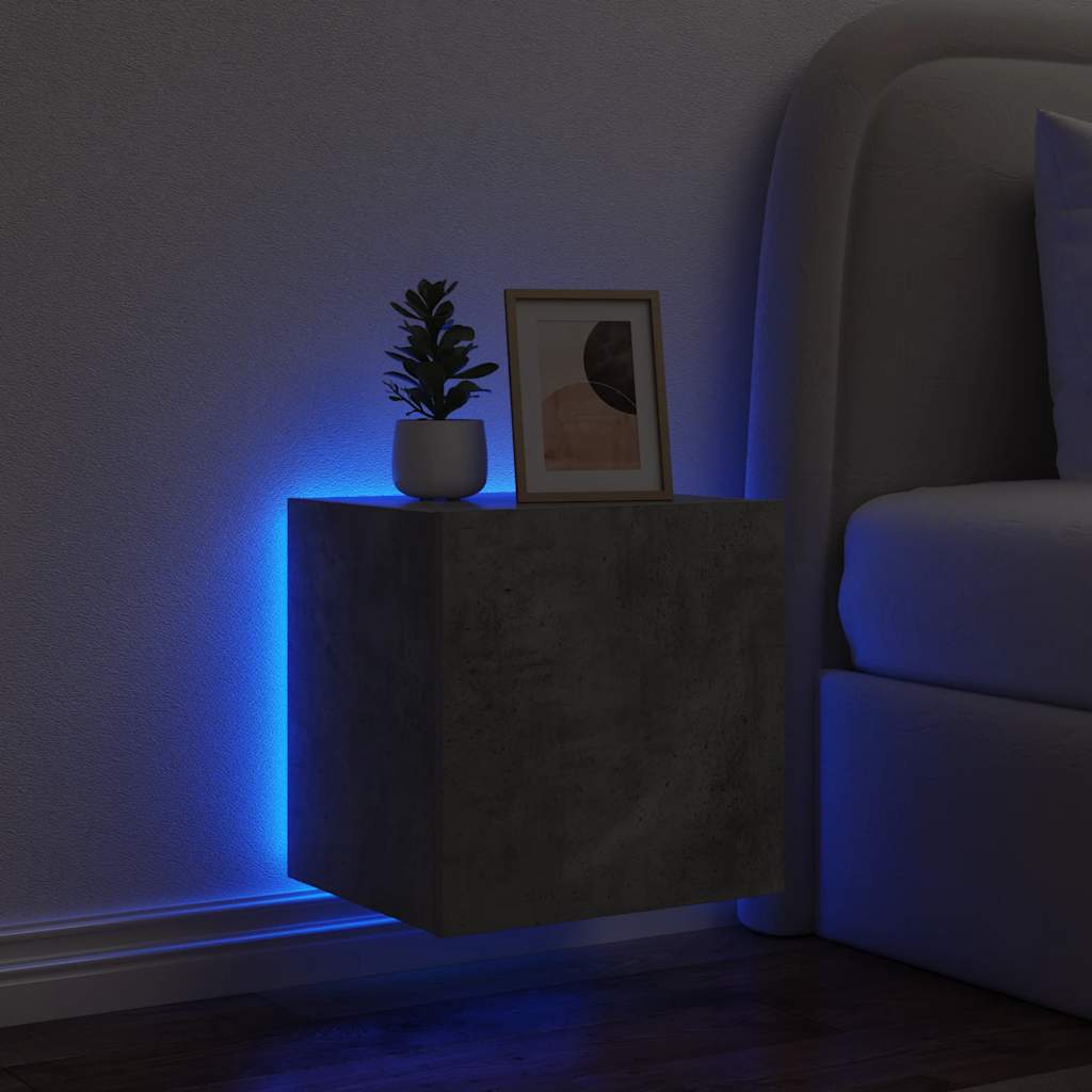 Έπιπλο Τηλεόρασης με LED Γκρι Σκυροδέματος 40,5x35x40 εκ.