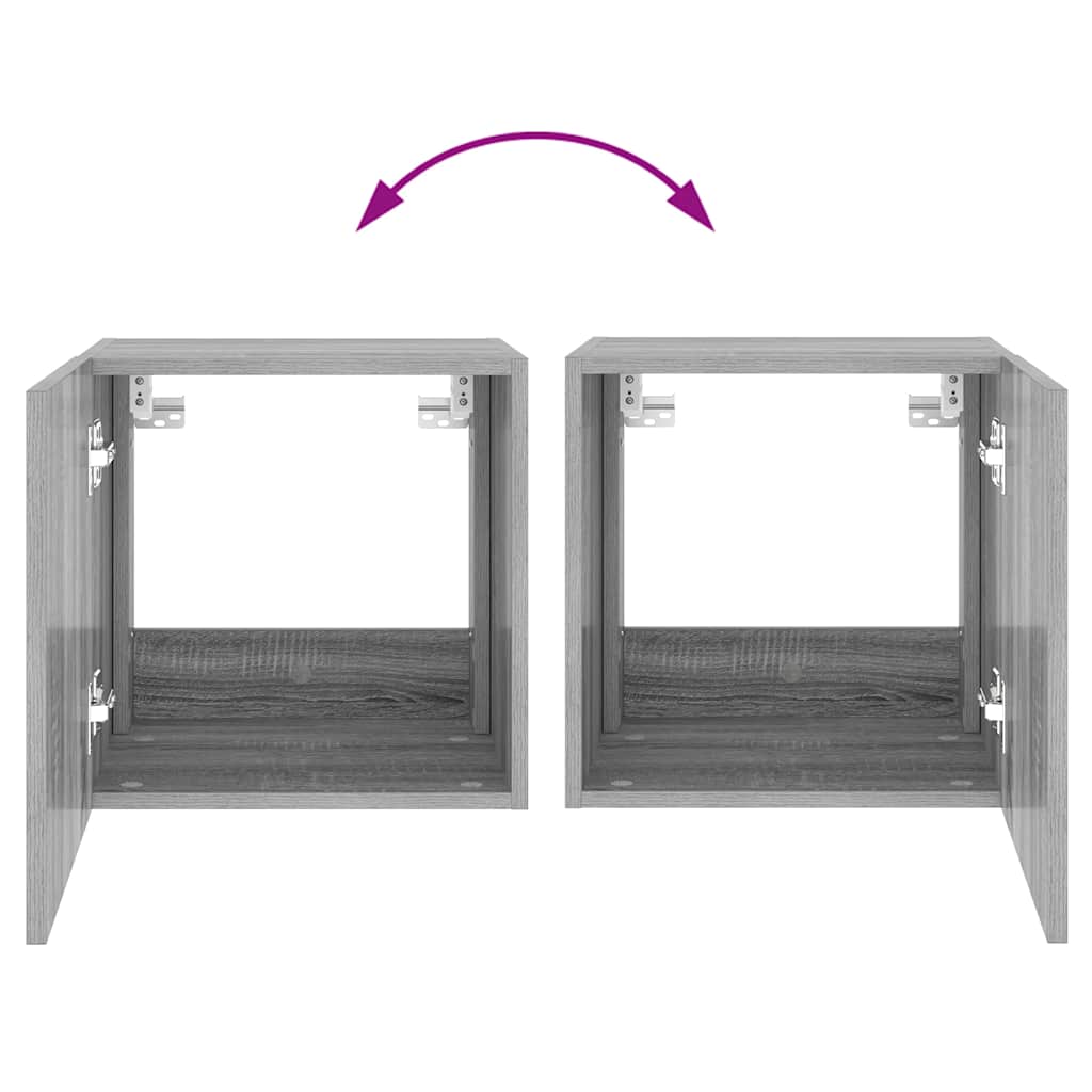 Έπιπλο Τοίχου Τηλεόρασης με LED Γκρι Sonoma 40,5x35x40 εκ. - Pakobazaar