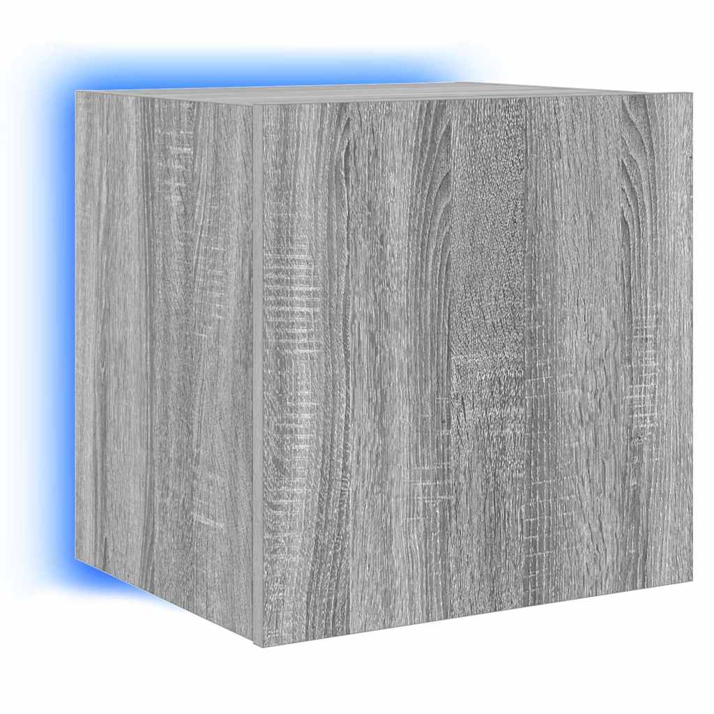 Έπιπλο Τοίχου Τηλεόρασης με LED Γκρι Sonoma 40,5x35x40 εκ. - Pakobazaar