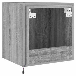 Έπιπλα Τοίχου Τηλ. με LED 2 Τεμ. Γκρι Sonoma 40,5x35x40 εκ. - Pakobazaar