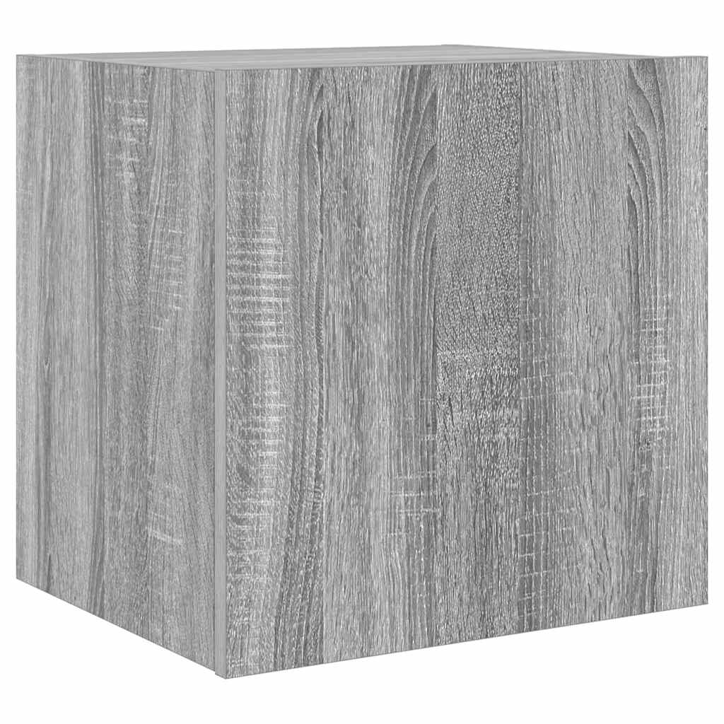 Έπιπλα Τοίχου Τηλ. με LED 2 Τεμ. Γκρι Sonoma 40,5x35x40 εκ. - Pakobazaar