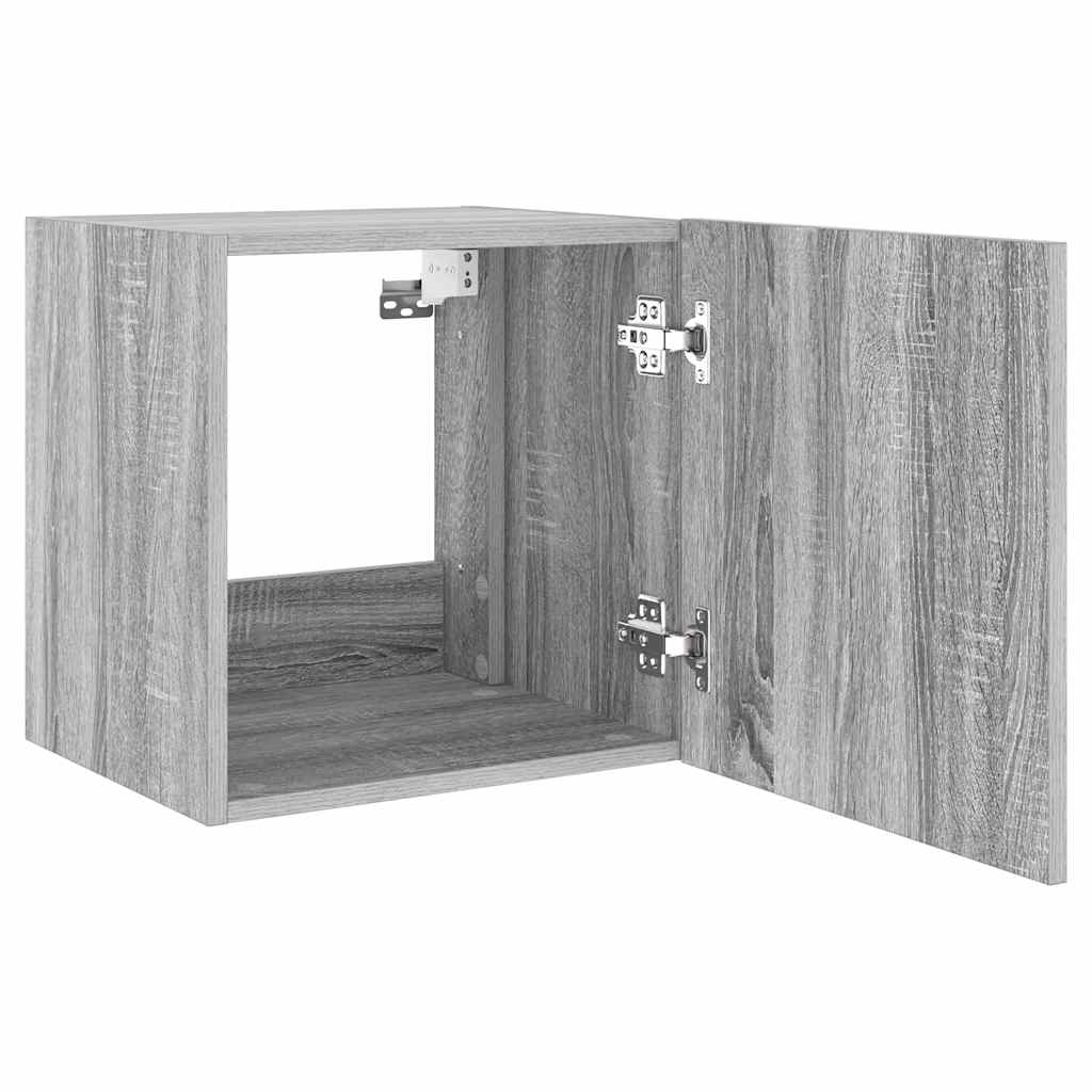 Έπιπλα Τοίχου Τηλ. με LED 2 Τεμ. Γκρι Sonoma 40,5x35x40 εκ. - Pakobazaar