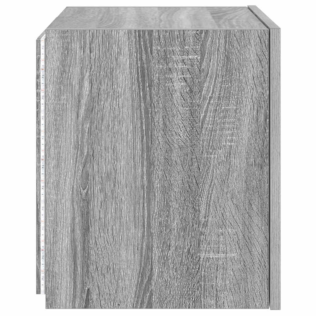 Έπιπλα Τοίχου Τηλ. με LED 2 Τεμ. Γκρι Sonoma 40,5x35x40 εκ. - Pakobazaar