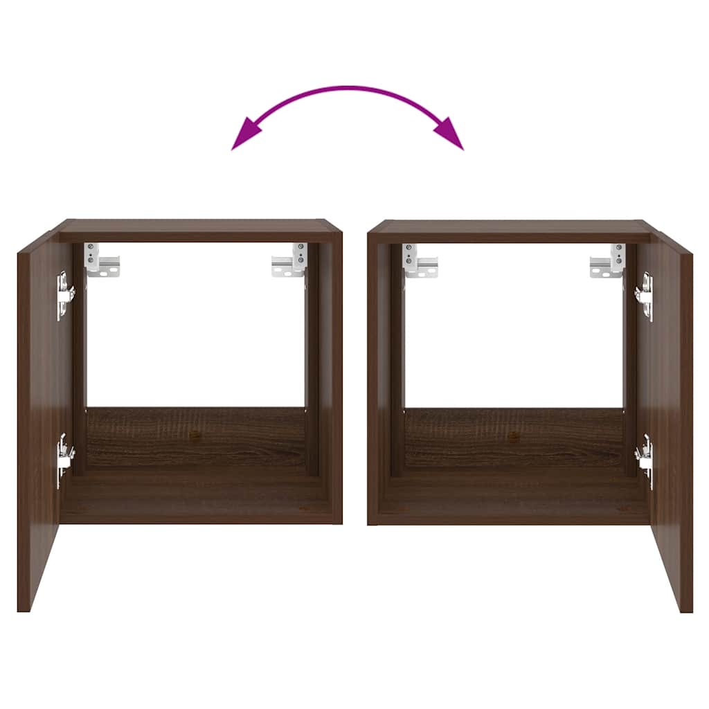 Έπιπλο Τοίχου Τηλεόρασης με LED Καφέ Δρυς 40,5x35x40 εκ. - Pakobazaar