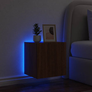 Έπιπλο Τοίχου Τηλεόρασης με LED Καφέ Δρυς 40,5x35x40 εκ. - Pakobazaar