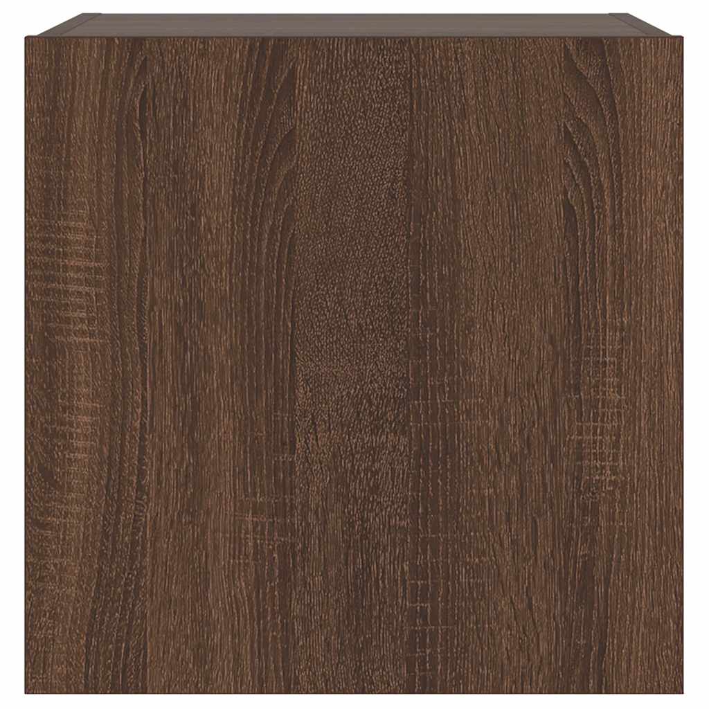 Έπιπλο Τοίχου Τηλεόρασης με LED Καφέ Δρυς 40,5x35x40 εκ. - Pakobazaar