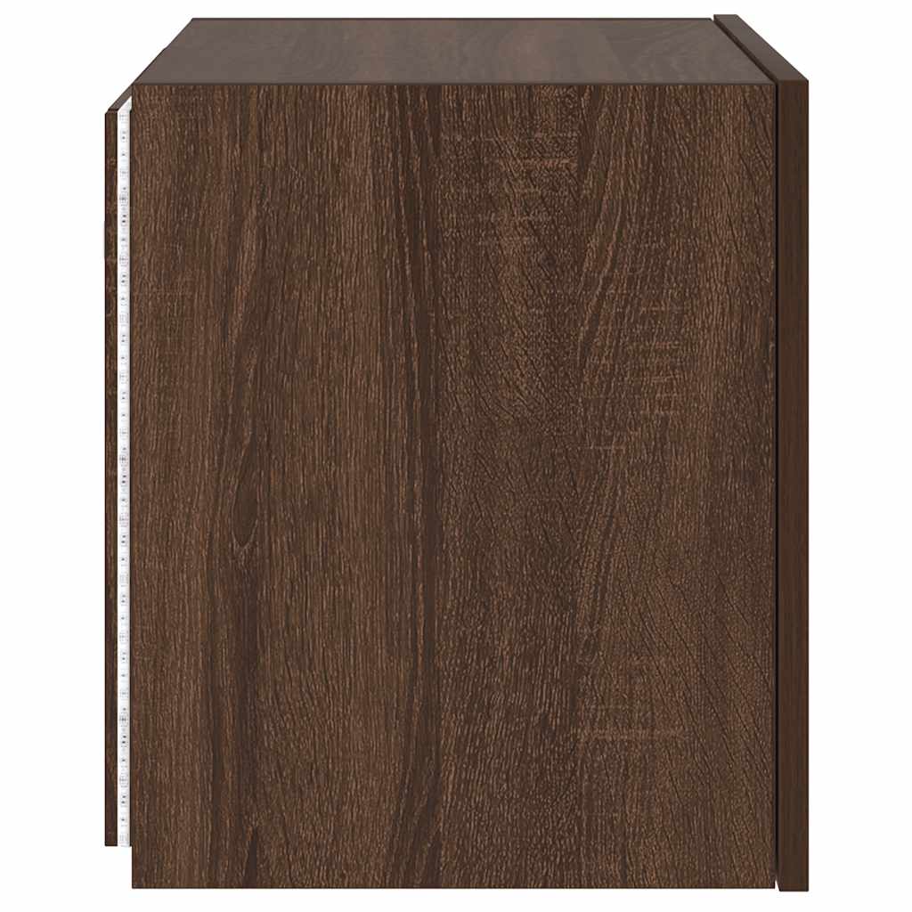 Έπιπλο Τοίχου Τηλεόρασης με LED Καφέ Δρυς 40,5x35x40 εκ. - Pakobazaar