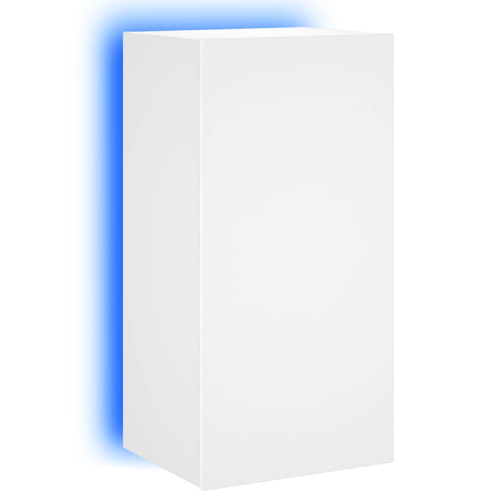 Έπιπλο Τοίχου Τηλεόρασης με LED Λευκό 40,5x35x80 εκ. - Pakobazaar