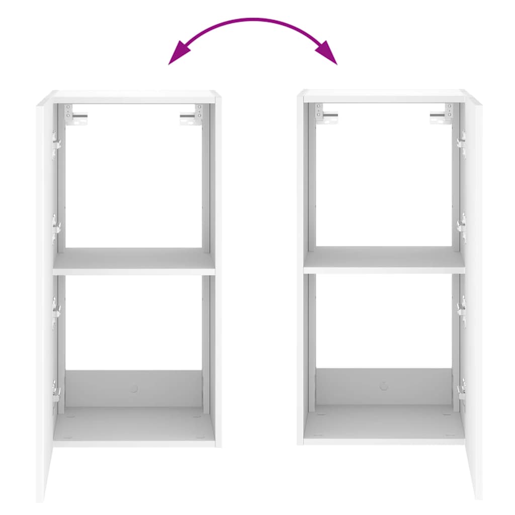 Έπιπλο Τοίχου Τηλεόρασης με LED Λευκό 40,5x35x80 εκ. - Pakobazaar