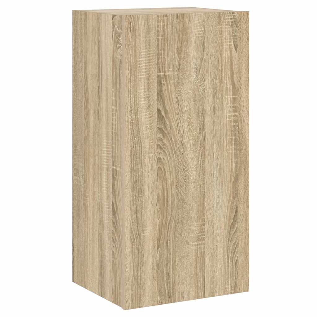 Έπιπλο Τοίχου Τηλεόρασης με LED Sonoma Δρυς 40,5x35x80 εκ. - Pakobazaar
