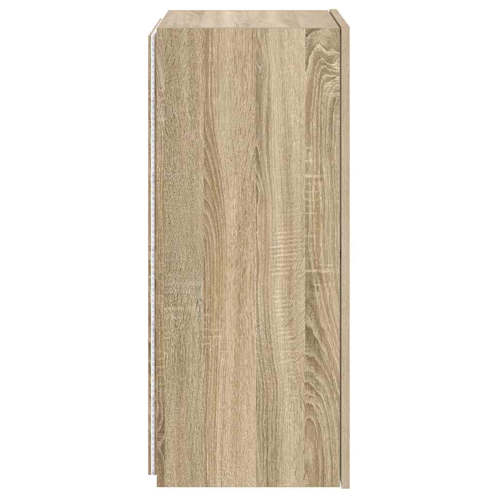Έπιπλο Τοίχου Τηλεόρασης με LED Sonoma Δρυς 40,5x35x80 εκ. - Pakobazaar