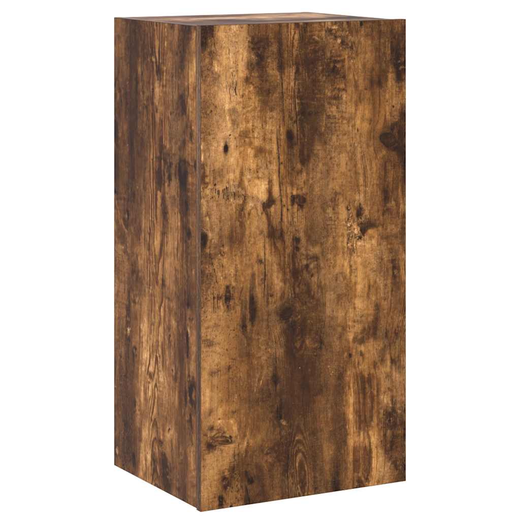 Έπιπλο Τοίχου Τηλεόρασης με LED Καπνιστή Δρυς 40,5x35x80 εκ. - Pakobazaar