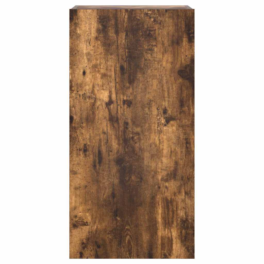 Έπιπλο Τοίχου Τηλεόρασης με LED Καπνιστή Δρυς 40,5x35x80 εκ. - Pakobazaar