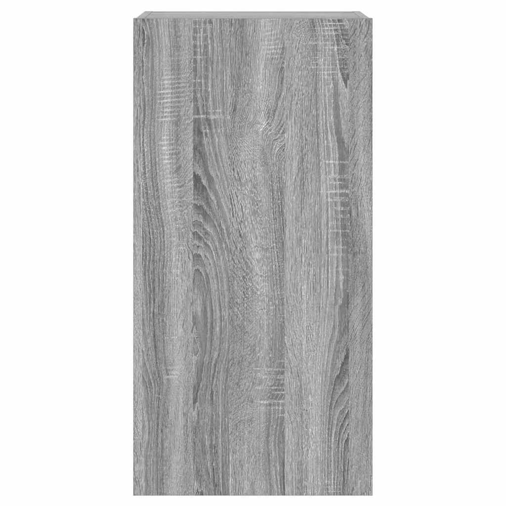 Έπιπλο Τοίχου Τηλεόρασης με LED Γκρι Sonoma 40,5x35x80 εκ.