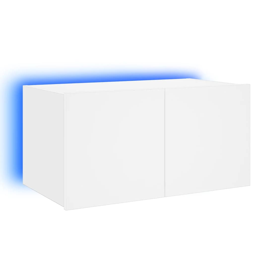 Έπιπλο Τοίχου Τηλεόρασης με LED Λευκό 60x35x31 εκ.