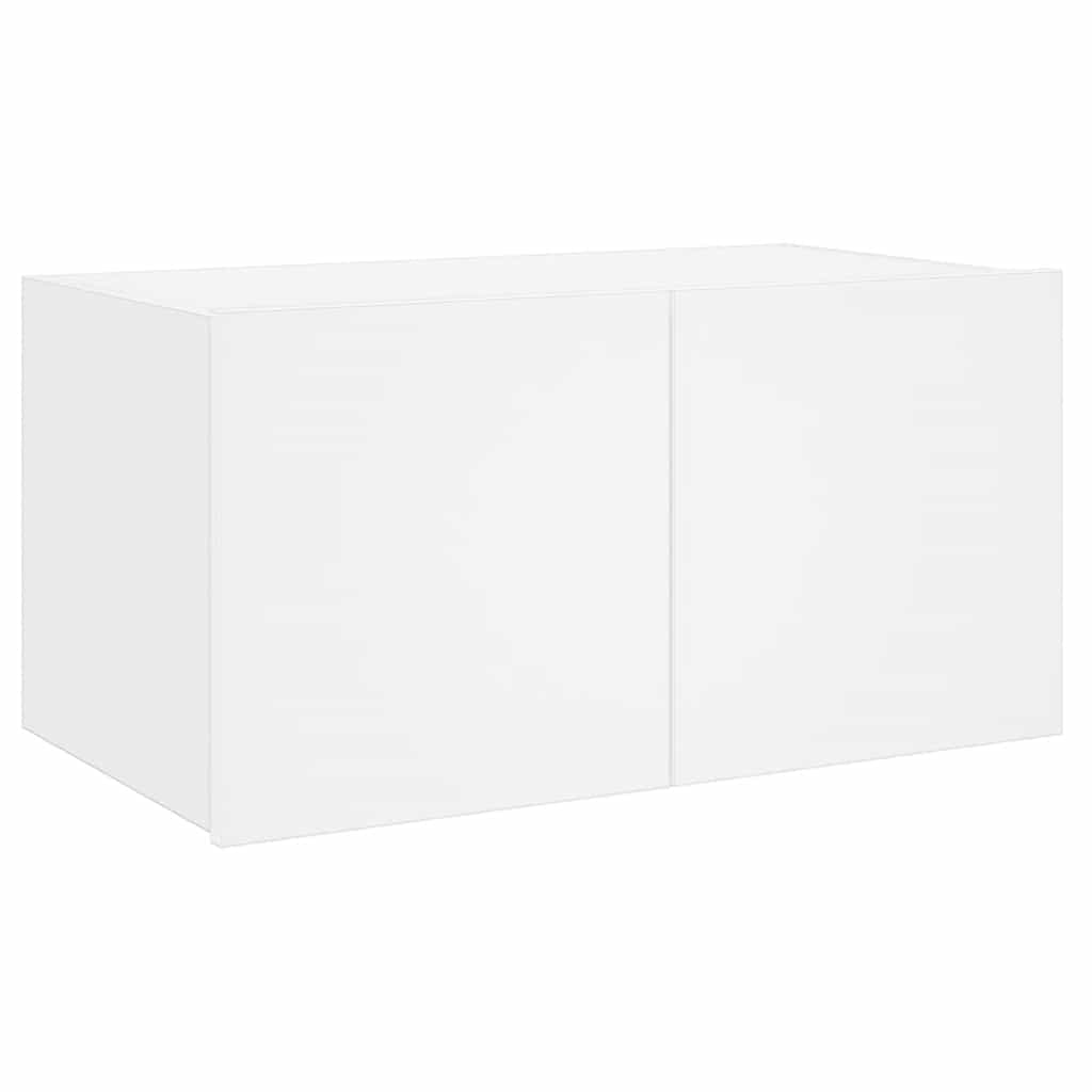 Έπιπλο Τοίχου Τηλεόρασης με LED Λευκό 60x35x31 εκ.