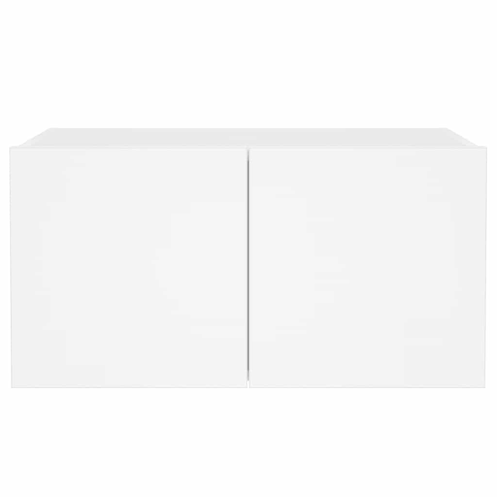 Έπιπλο Τοίχου Τηλεόρασης με LED Λευκό 60x35x31 εκ.